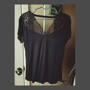 Fitted Lace Black Blouse